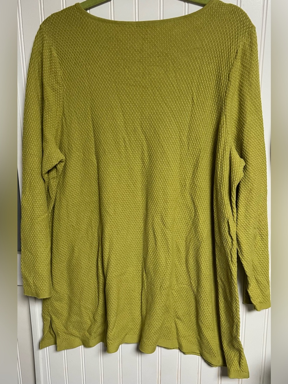 J. Jill Chartreuse Textured Lightweight Tunic Top Sweater Plus Size 2X - Picture 3 of 4